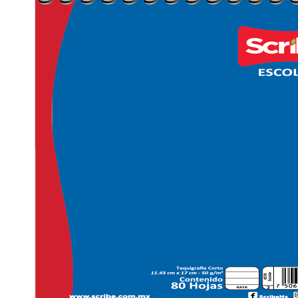 BLOCK TAQUIGRAFIA SCRIBE 5050 RAYA ESP. 80H. LARGO PZA